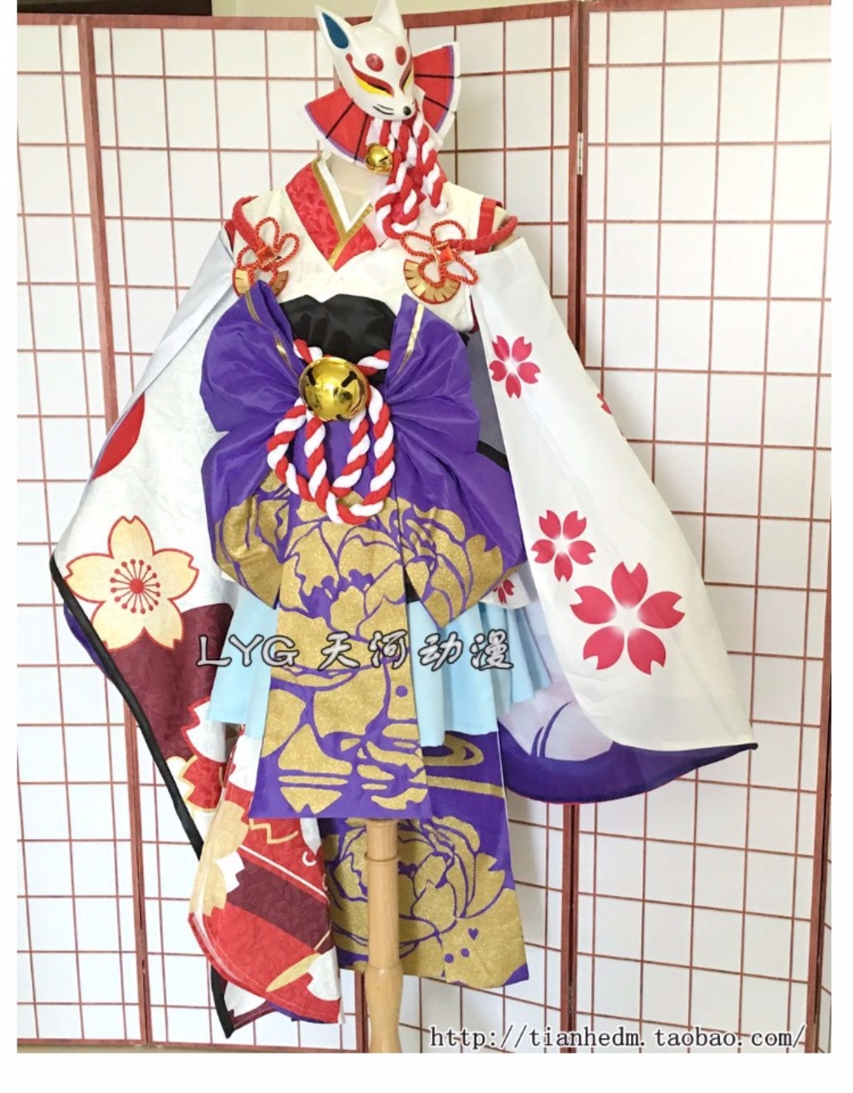 Bộ phận âm dương COS tuyết nữ COS quần áo tuyết Nữ thấy anh đào phong cách COS cosplay nữ kimono tại chỗ cosplay yasuo