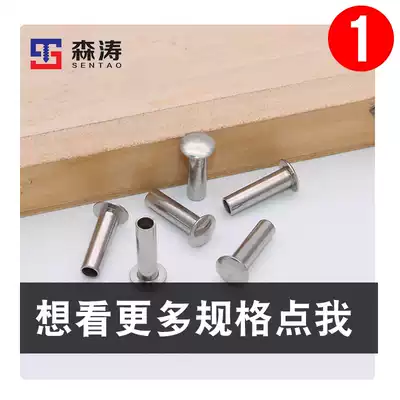 Semi-hollow iron rivets 3 5mm hollow nail size flat round flat head Liu Ding made galvanized nickel 3 5-1 factory