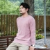 2019 mùa thu và mùa đông áo len cashmere tinh khiết nam cổ tròn áo thun len dày len áo len thanh niên rắn màu lỏng áo len - Áo len Cashmere