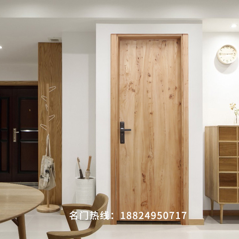 All solid wood soundproofing door custom log wood door new Chinese single openroom door bedroom door room door