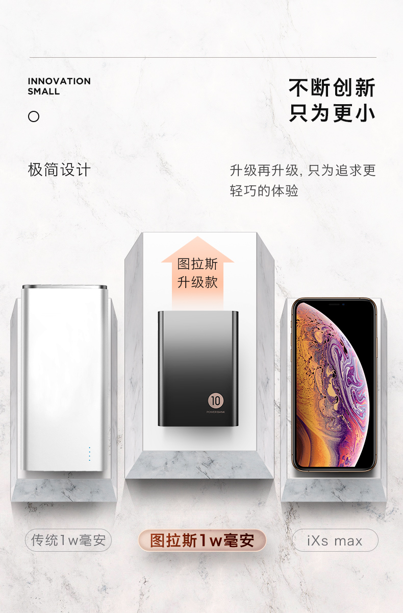 Taurasi của Apple không dây sạc Po x trách đèn flash nhanh phí graphene mỏng nhỏ gọn cầm tay nhỏ điện thoại di động kê Huawei điện thoại OPPO chính hãng dung lượng lớn được dành 10.000 mA - Ngân hàng điện thoại di động sạc dự phòng esaver