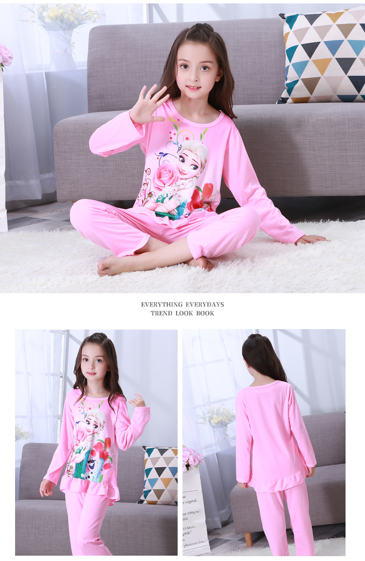 Bộ đồ ngủ cotton mùa thu và mùa đông cho bé trai 3 bé gái 4 công chúa 5 tay dài 6 trẻ em 7 trẻ lớn 8 tuổi phù hợp với dịch vụ gia đình bộ đồ the thao nữ hàng hiệu