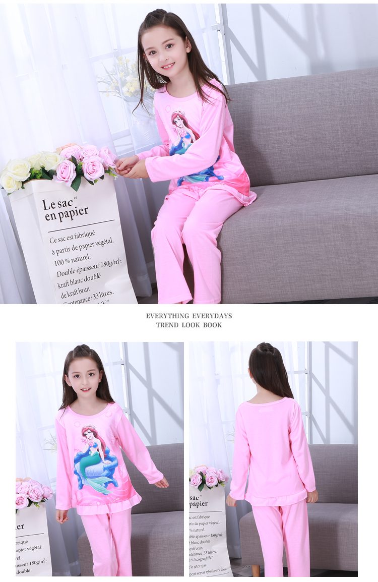 Bộ đồ ngủ cotton mùa thu và mùa đông cho bé trai 3 bé gái 4 công chúa 5 tay dài 6 trẻ em 7 trẻ lớn 8 tuổi phù hợp với dịch vụ gia đình bộ đồ the thao nữ hàng hiệu