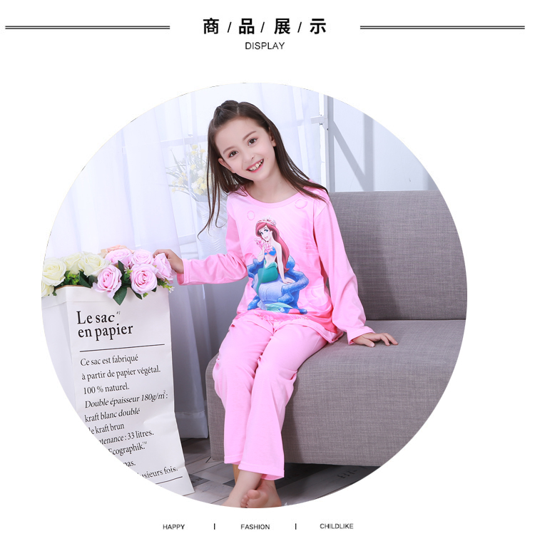 Bộ đồ ngủ cotton mùa thu và mùa đông cho bé trai 3 bé gái 4 công chúa 5 tay dài 6 trẻ em 7 trẻ lớn 8 tuổi phù hợp với dịch vụ gia đình bộ đồ the thao nữ hàng hiệu