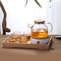 Japanese pastoral style Herbal tea set Glass tea pot Fruit teapot Heat-resistant glass filter tea making tea making tea