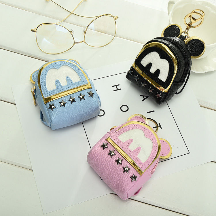 Han Edition Little Wallet Short Fashion Mickey Leather Mini Little Book Female Student Coin Changing Bag Headbag