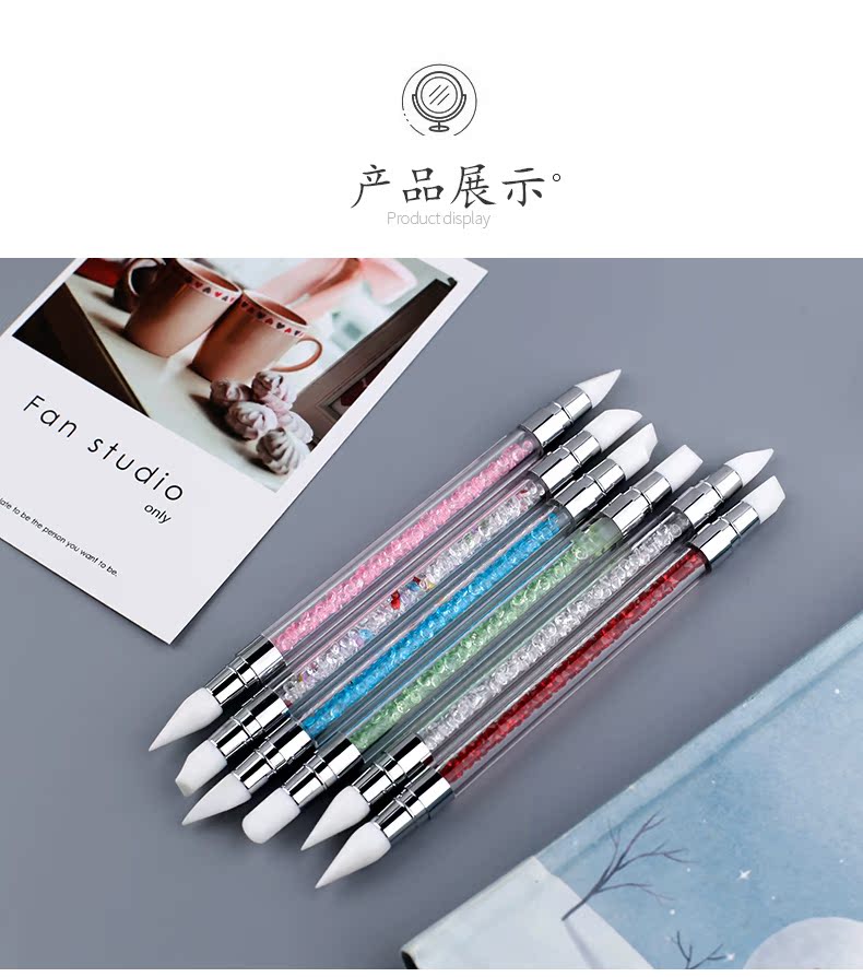Yun Wei bàn chải mềm silicone sơn Bàn chải sơn bàn chải móng tay đầy đủ của một công cụ bút dập nổi - Công cụ Nail dụng cụ làm nail cơ bản