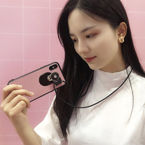 Creative two-in-one mobile phone sling suit split swivel mobile phone shell hanging neck sling ring buckle hanging rope bracket