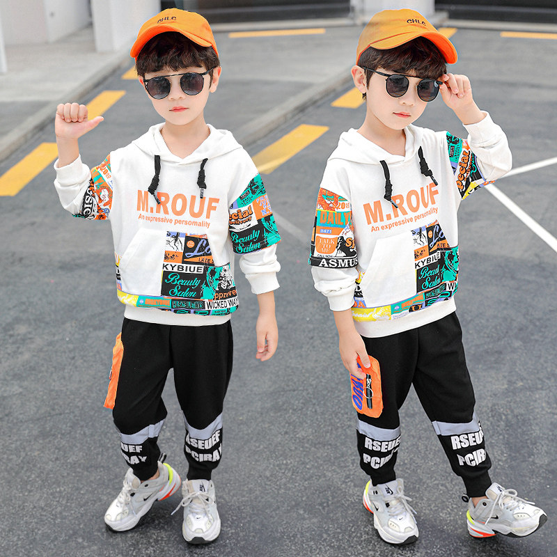 Children's spring suit foreign style 2022 new boy handsome net red sports casual sweater two-piece boy trendy