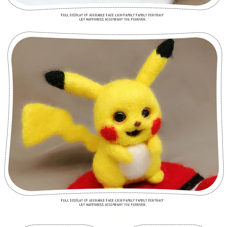 Len nỉ Chọc chọc Gói nguyên liệu Thủ công Tự làm Bắt đầu Zazale Thành phẩm Nỉ len cừu Pikachu - Công cụ & vật liệu may DIY