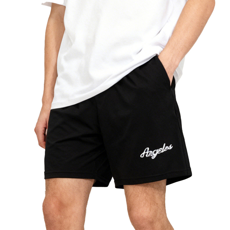 Xdfm American-Style Letter Embroidery Small Logo Solid Color Quarter-Length Shorts Single-Layer Quick-Dry Mesh Shorts for Basketball Sports Training Xdfm American-Style Letter Embroidery Small Logo Solid Color Quarter-Length Shorts Single-Layer Quick-Dry Mesh Shorts for Basketball Sports Training