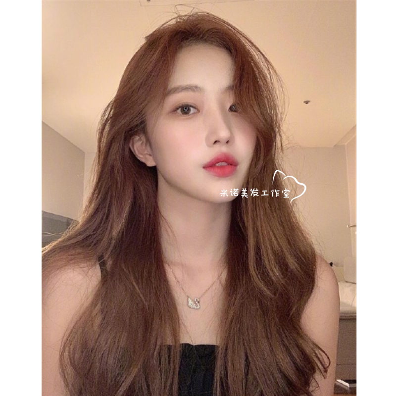 Deep golden flaxen yellow hair dye brown yellow foreign style milk tea whitening popular color hair dye cream at home