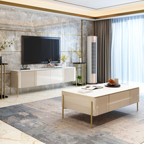 Light luxury Rock Board coffee table TV cabinet combination modern simple living room marble floor cabinet TV cabinet bedroom high style