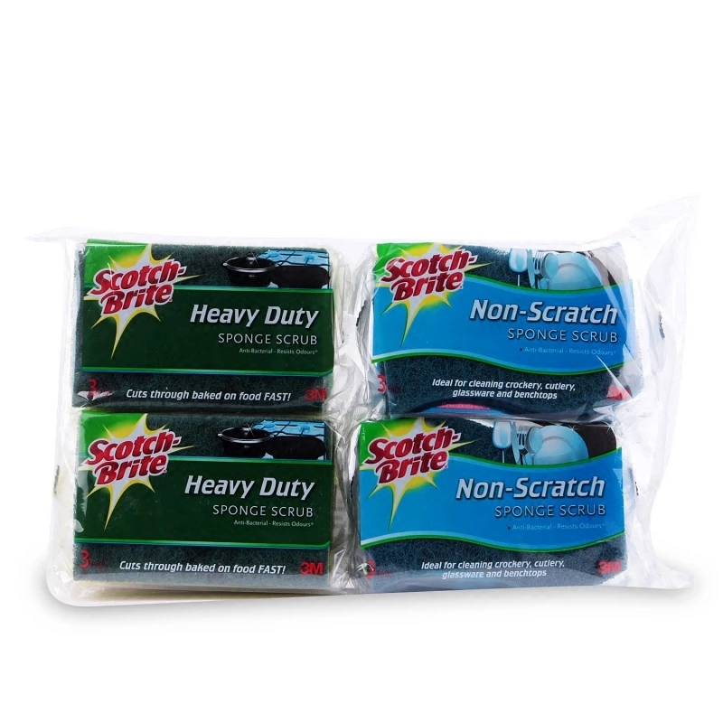 3m Scotch Korean Imported Kitchen Sponge Scouring Pad Natural Wood Pulp Cotton Dishwashing Sponge Cleaning Cloth Wipe