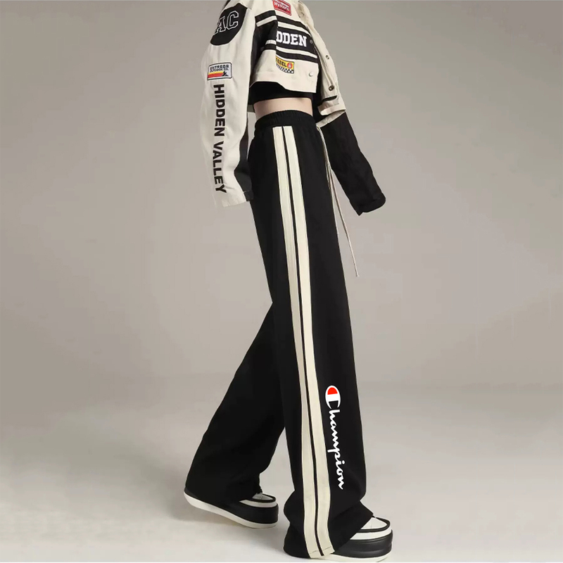 Japanese Style Champion Black Sweatpants for Women, Autumn 2026, Loose Casual Joggers, Student Straight-Leg Wide-Leg Pants for Spring and Autumn Japanese Style Champion Black Sweatpants for Women, Autumn 2026, Loose Casual Joggers, Student Straight-Leg Wide-Leg Pants for Spring and Autumn
