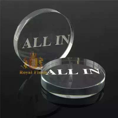 Crystal transparent ALL IN brand engraving font 5 7cm x 1cm