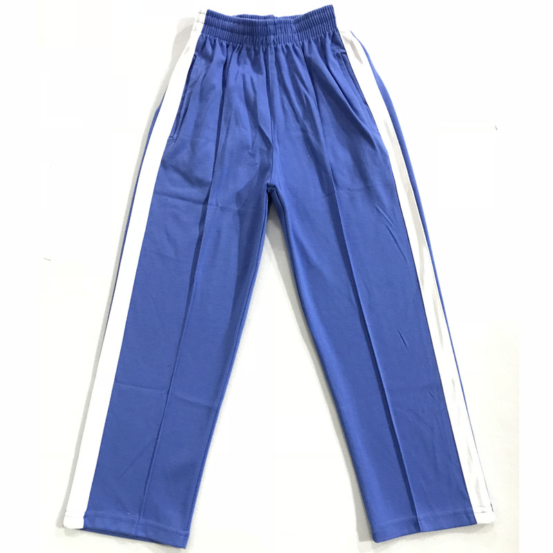 Shenzhen Elementary School School Uniform Pants Trousers Pants School Pants Sanitary Pants Thin Section Male And Female Identical Fit Pants Blue White Bar Insert Color