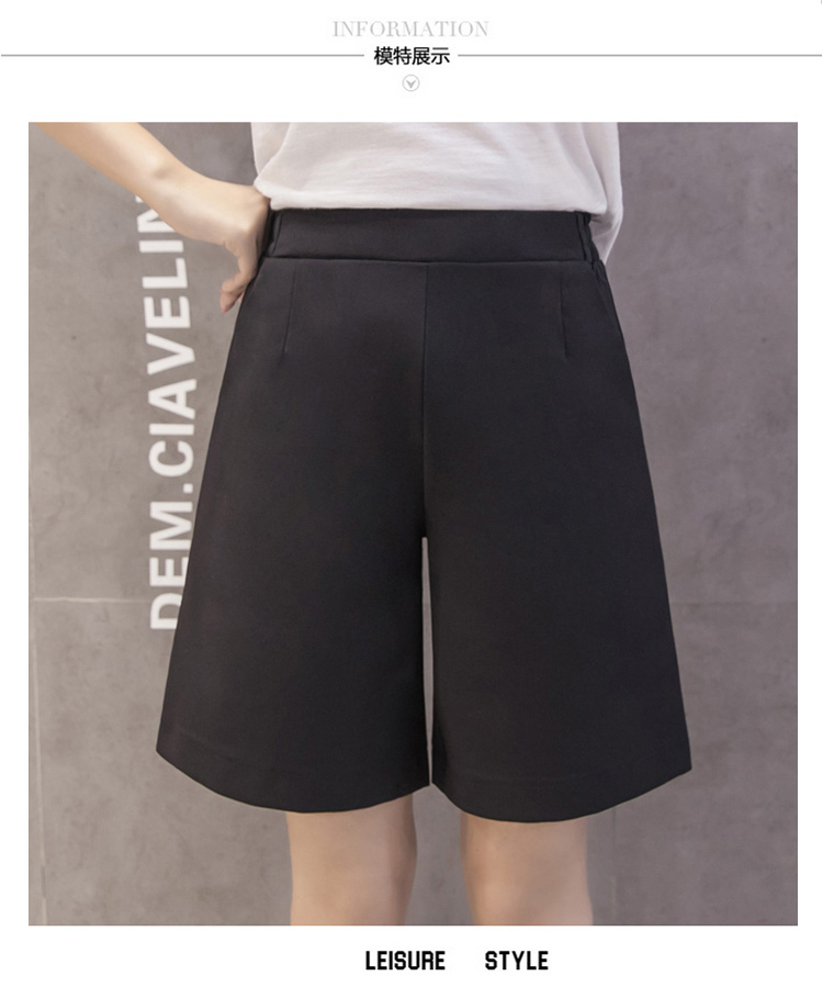 2018 quần short mới nữ mùa hè phần mỏng rộng chân quần âu thẳng kích thước lớn đàn hồi eo năm quần phụ nữ lỏng lẻo quần short nữ cạp cao