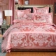 giải phóng mặt bằng mất châu Âu jacquard cao cấp satin bông khăn trải giường denim giường chăn bốn bộ đặc biệt - Bộ đồ giường bốn mảnh