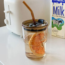 Straw-style Arctic Light Bamboo Festival Cup glass portable coffee cup ins Wind water glasses Milk Tea Cup Girls Shake the same