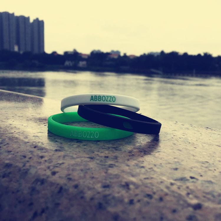 Original tidal signs ABBOZZO little fresh green leafy black and white ink Green lovers Silicone Cuff domestic native handring