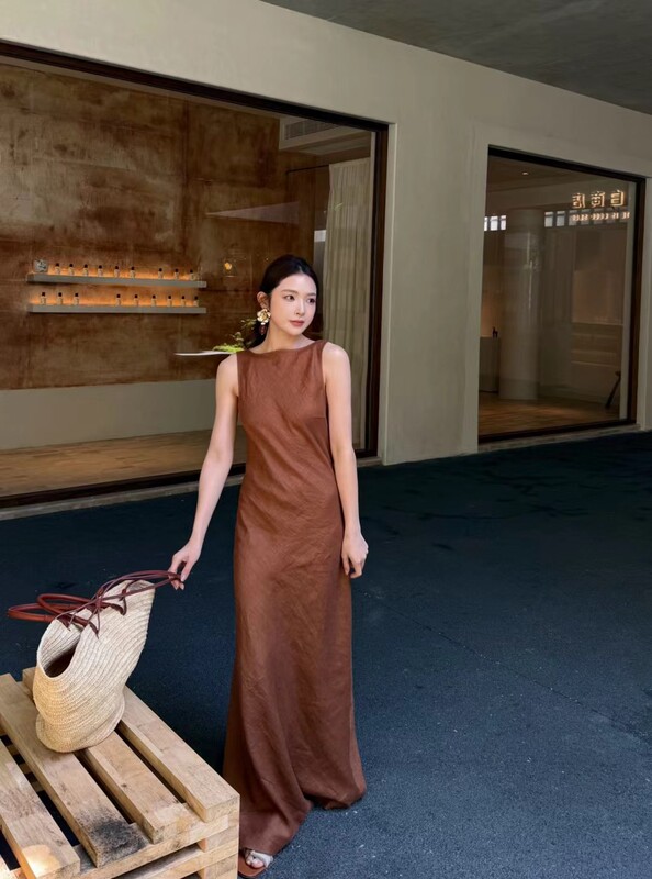 In Here 2026 New Summer Style Korean Style Elegant and Fashionable High-End Sleeveless Vest Dress for Women 26376