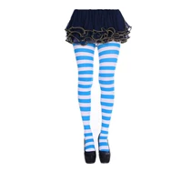 Синие и белые полосатые колготки
