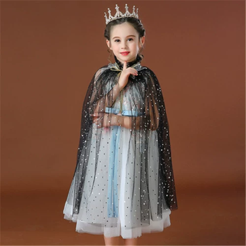 Детская вуаль принцессы, блестки для ногтей, плащ, накидка, «Холодное сердце», защита от солнца