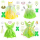 
Green Elf Fairy Dress Princess Dress Tinker Bell Elf Dress Halloween Cos Girls Performance Costume