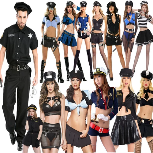 Униформа подходит для мужчин и женщин, костюм для влюбленных, полиция, офицер полиции, косплей, xэллоуин