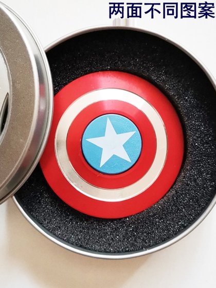 美国队长指尖陀螺玩具儿童解压神器指间旋转金属手指陀螺小学生