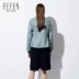 FUFEN Fufen Mùa xuân Thương hiệu mới Phụ nữ ngắn Cổ áo khoác Zipper Zipper Wool Top Casual S-7898 - Áo khoác ngắn Áo khoác ngắn