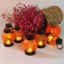Halloween pumpkin lights LED glowing paper lanterns portable lanterns Halloween venue arrangement props ghost festival lighting