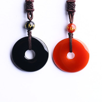 Black Manau security buckle pendant red Manau item pendant crystal mens necklace woman pendant ornaments Gift Japan-ROK trends