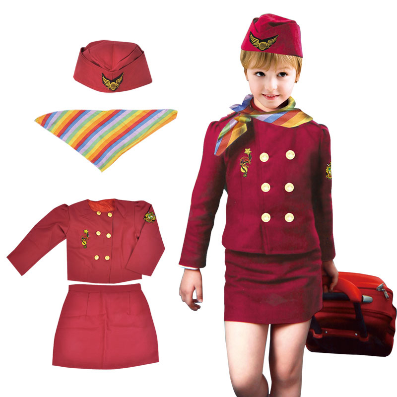 US Imported Kindergarten Children Role Playing Clothing Staff Skies for Air Student Worksuit