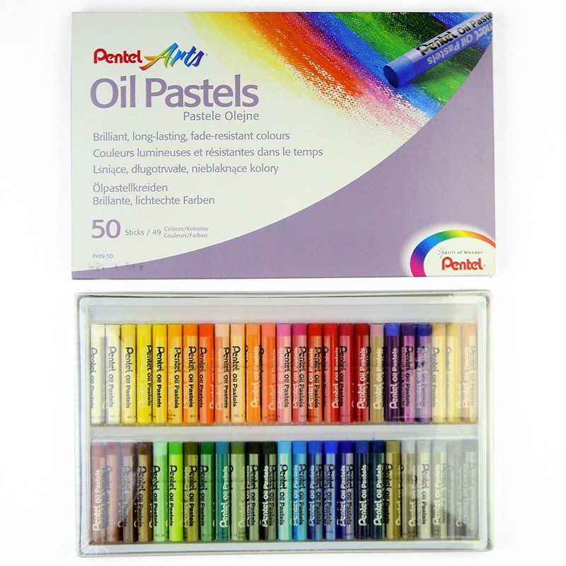 Pentel Paitong oil painting stick 50 color primary school students professional painting non-toxic washable art oily soft crayon