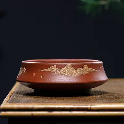 Taiwan circulating people's Republic of purple sand flower pot old object miniature large fleshy ornaments handmade mud-painted bonsai large