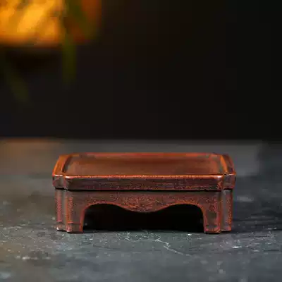 Taiwan return purple sand flowerpot pot tray old objects of the Republic of China all handmade purple sand flowerpot accessories flowerpot base