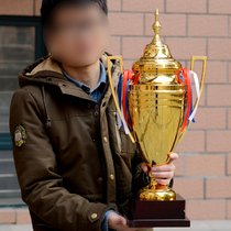  Metal trophy High-end trophy Football Basketball Badminton Table tennis Baseball Golf medal lettering