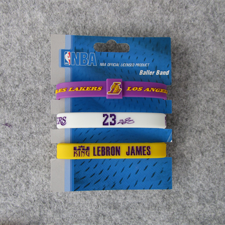 Ngôi sao bóng rổ Lakers James chữ ký thể thao sáng dạ Vòng đeo tay silicon Vòng tay người hâm mộ - Vòng đeo tay Clasp chuỗi đeo tay