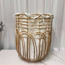 Special Offer ins Japanese-Style Nordic Wicker and Rattan Home Storage Wicker Laundry Basket Living Room Toy Storage Flower Pot Set
