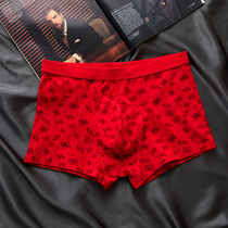 Dolby Knight boxer briefs mens Big Red year elastic cotton sexy mid-waist autumn winter wedding pants