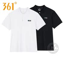 361 Degrees Mens Clothing 2022 Summer New Casual Turtlenecks Short Sleeve T-shirt Pure Color Breathable Polo Jersey Sport Men Short T.