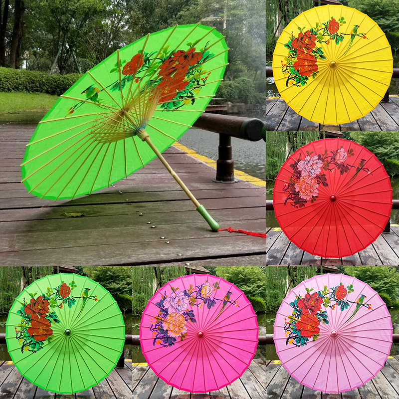 The Chia Road Silk Umbrella Dance Performance Umbrella Ancient Dress Photography Decoration Props Umbrella Oil Paper Umbrella Ancient Wind Female Hanfu Umbrella Flower Umbrella