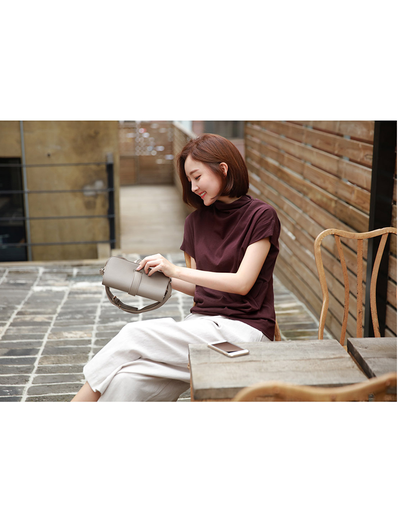Mùa hè mới phiên bản Hàn Quốc của áo thun cotton cổ cao nửa tay ngắn tay áo thun nữ rộng kích thước lớn màu nửa tay áo sơ mi chạm đáy áo thủy triều mẫu áo thun nữ đẹp 2020