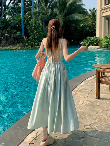 Платье, платье-комбинация, корсет, длинная юбка, французский стиль, с открытой спиной, А-силуэт, открытые плечи