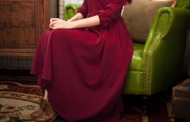 2015秋冬新款女装文艺复古连衣裙大摆纯色单