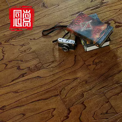 Elm multi-layer solid wood composite floor 15mm four-sided lock floor heating environmental protection E0 relief wood floor factory direct sales