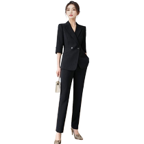 Han Mingya professional wear temperament goddess style 2024 summer new suit suit short-sleeved formal commuter work clothes