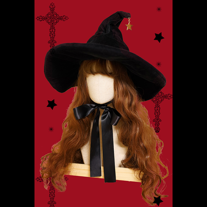 Magnet Rabbit Custom casual styling suede strap Butterfly knot Lolita Halloween Witch Woman Wizard Hat